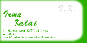 irma kalai business card